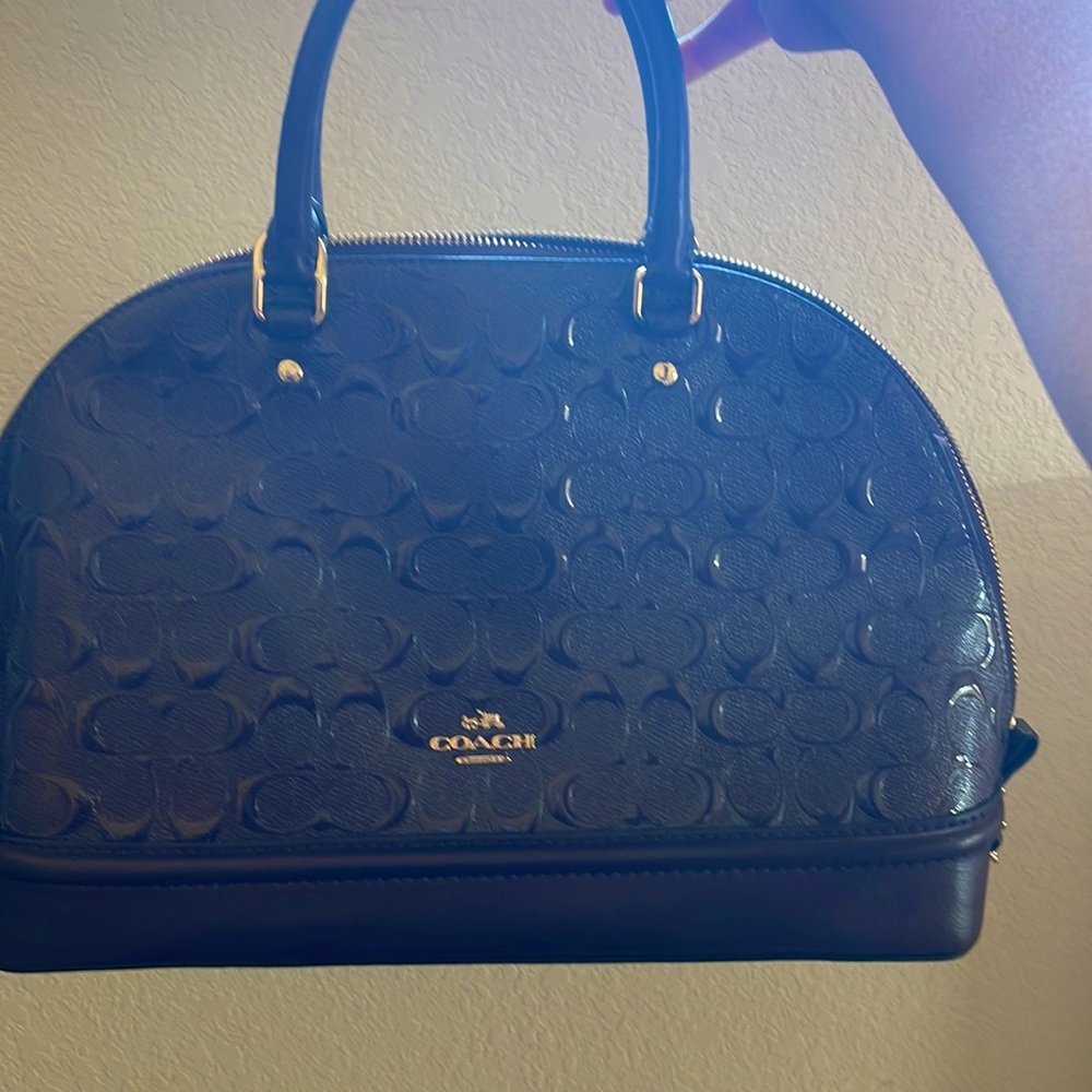 Shimmering deep purple coach bag , has a shimmer to it , very chic